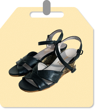 レザーオープントゥサンダル